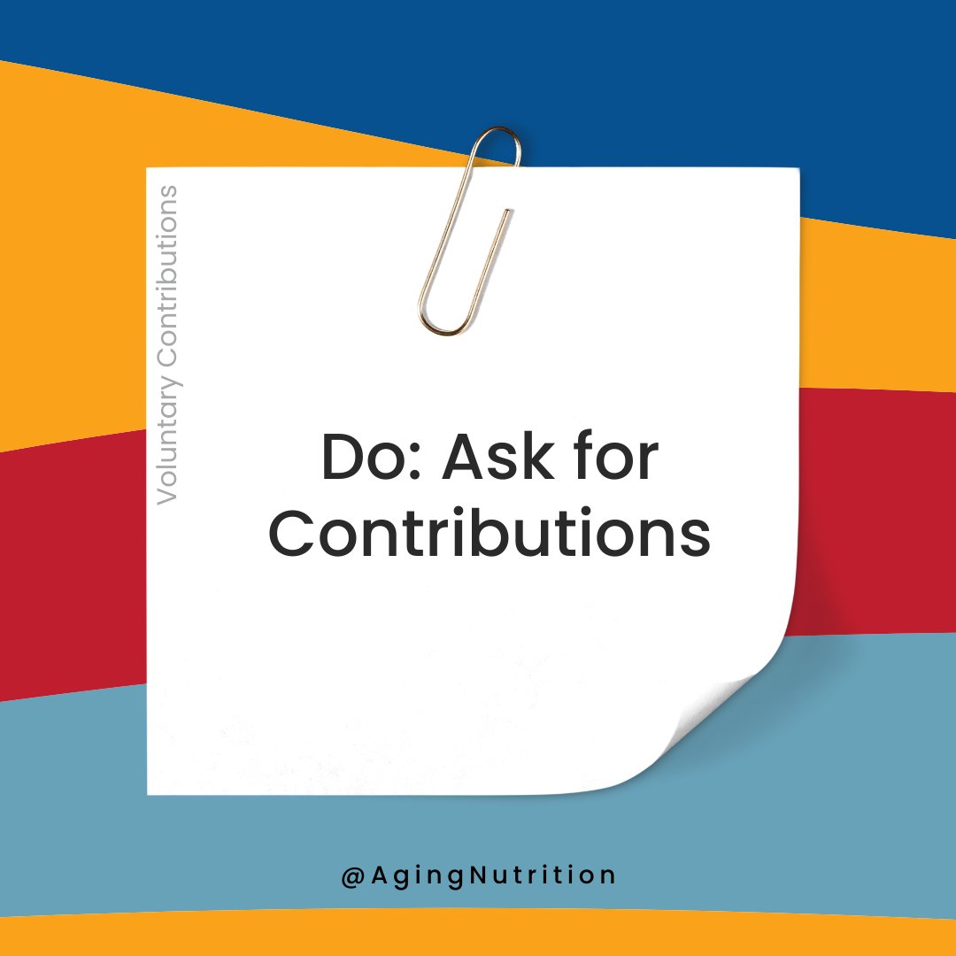 agingnutrition's tweet image. Give each consumer an opportunity to make voluntary contributions. Remind consumers who are able to volunteer that volunteering is a much valued and appreciated contribution to the program.
For more: acl.gov/sites/default/…
#VoluntaryContributions #NutritionPrograms #OlderAdults