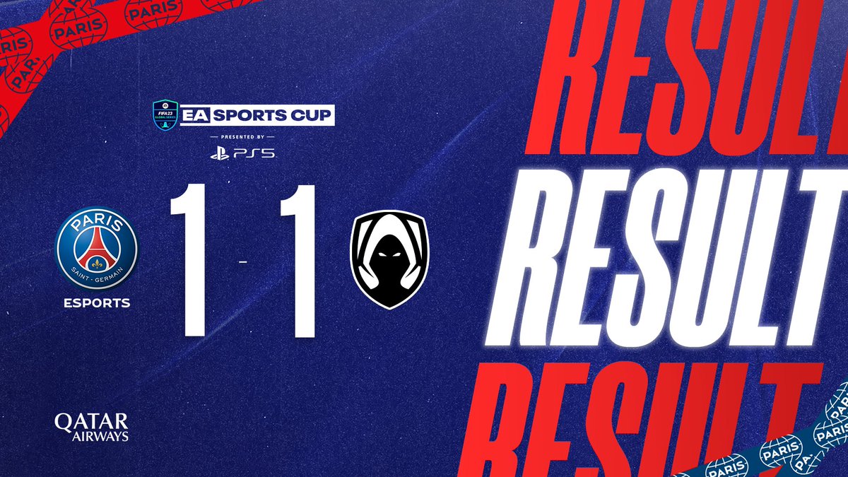 It's a draw for the first game of the day! The battle is even tighter in this group D. @PSGeSports 1⃣🆚1⃣ @TeamHeretics Follow the second game VS @FOKUSCLANGG live on : 🇫🇷 twitch.tv/araujo7x 🇬🇧 twitch.tv/easportsfifa #ICICESTPARIS 🔴🔵 #EASPORTSCup