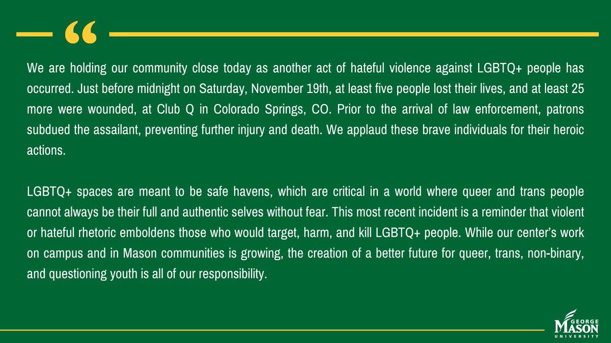LGBTQ+ Resources Center | George Mason University tweet media
