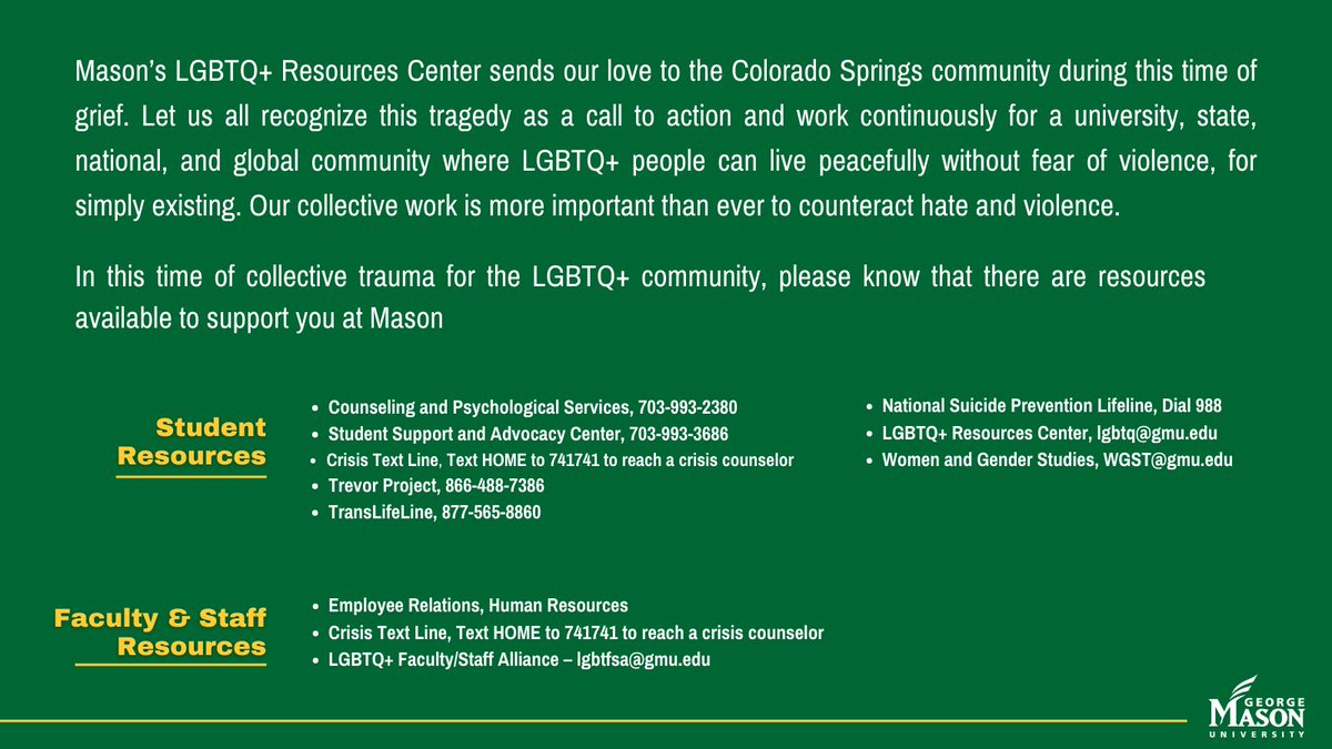 LGBTQ+ Resources Center | George Mason University tweet media