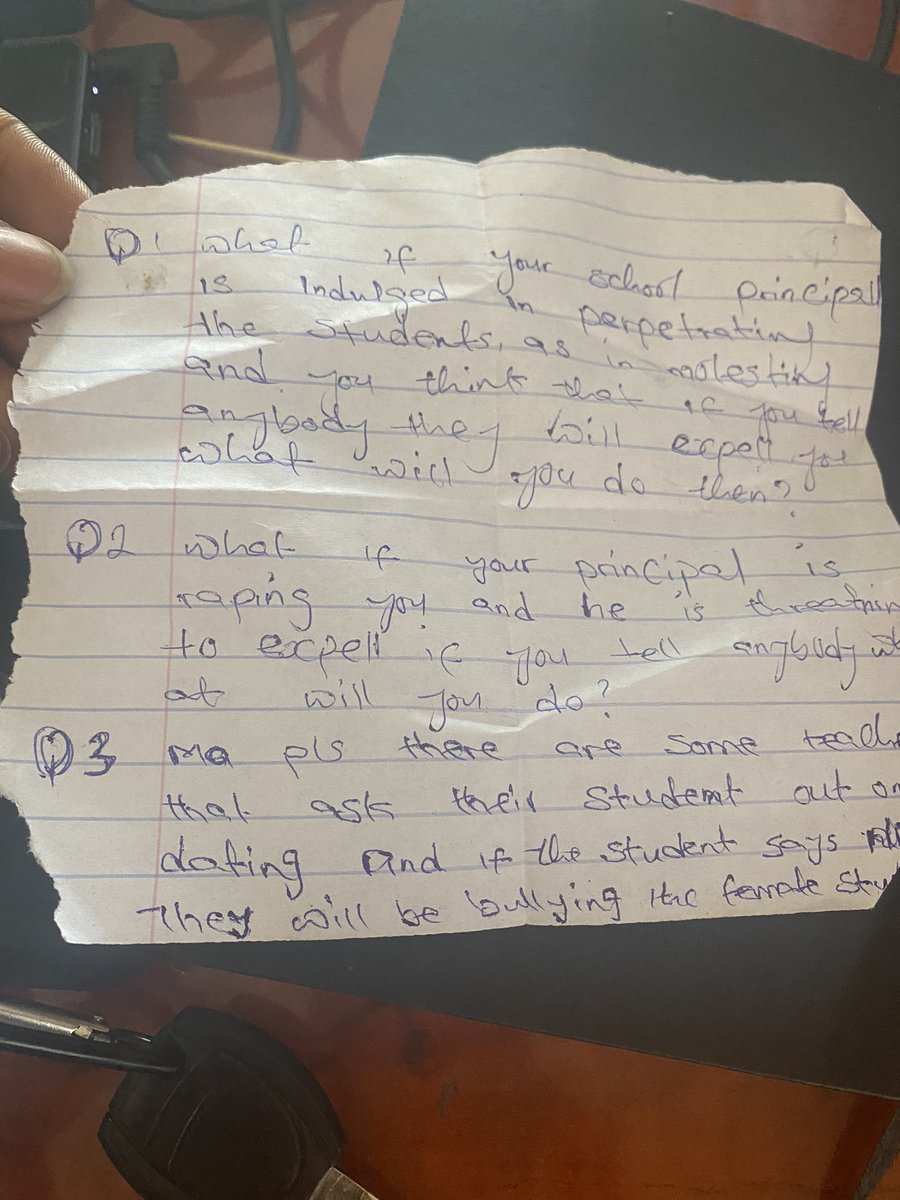 AbiodunEssiet's tweet photo. 2 female students ask me today: what if the school principal is the one abusing them sexually... Our schools are no longer safe for our girls. There is a need to analyze the influence of Power over SGBV  @SavetheChildren @YarKafanchan @BukkyShonibare @AishaYesufu @buky @WRAPANG https://t.co/rTuuedurvP
