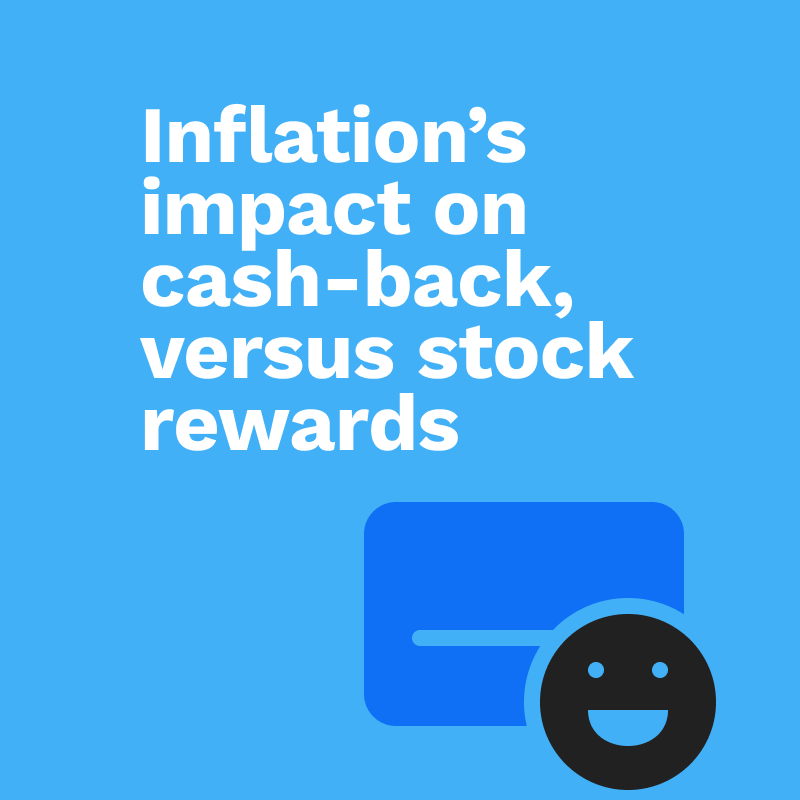 Have you considered how inflation can impact the value of your cash-back rewards? Stock is one of the only rewards that has the potential to increase in value over time. Explained our blog 💫 #BumpedRewards