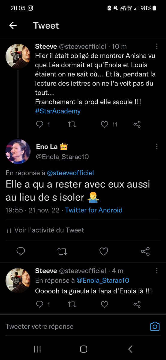 Enola_Starac10's tweet photo. Ptdrrr regarder moi comment il a le seum celui la 😂

Les vérités dérangent 🙄

#Staracademy 
#staracdemylelive 
#staracademylive https://t.co/OaRU2eHfHe
