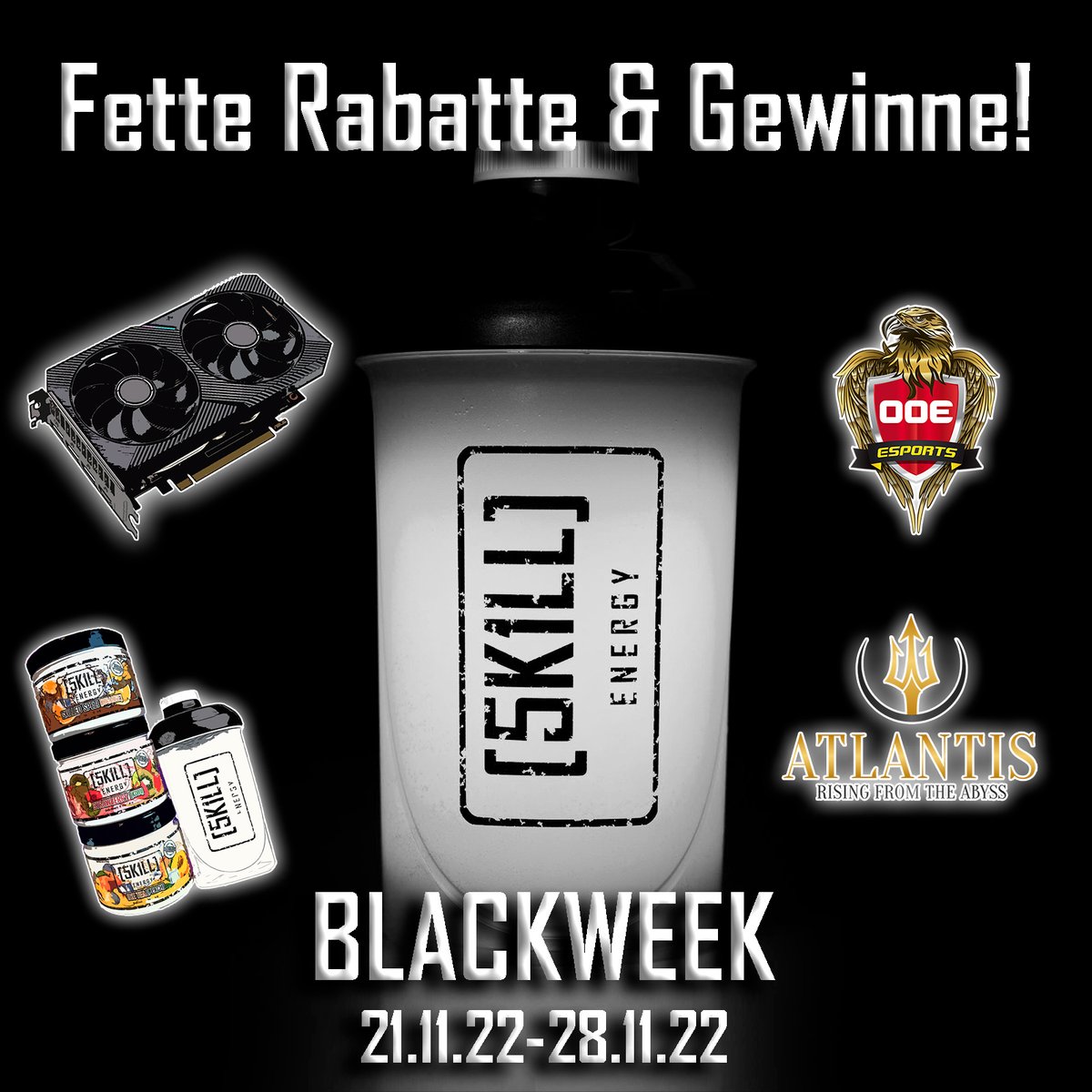 🎉#SKILLENERGY – #BLACKWEEK 2022 <a href="/ooe_esports/">OOE-eSports</a>
Teilnahmezeitraum:
21.11.2022 – 28.11.2022

Teilnahmebedingungen:
skill-energy.com/pages/agb-gewi…

Hinweis: Dieses Gewinnspiel steht in keiner Verbindung zu Twitter und wird in keiner Weise von ihnen gesponsert, unterstützt oder organisiert.