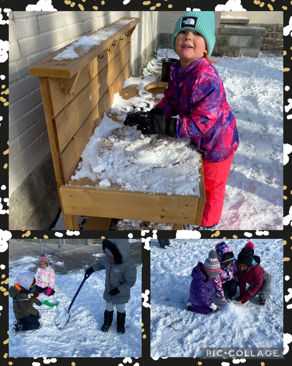 Enjoying the snow in the new outdoor kitchen! <a href="/TapleytownHWDSB/">Tapleytown Public School</a> ❄️🌨