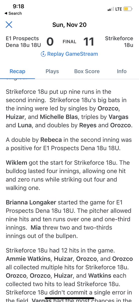 Katiawiklem's tweet photo. Yesterday I pitched my first shutout game of the season! @ocstrikeforce @SoftballLh https://t.co/LIxi6RJqC3