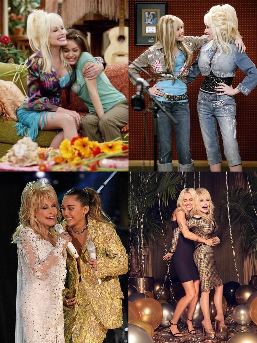 twinklemileyc's tweet image. Miley Cyrus and Dolly Parton through the years
