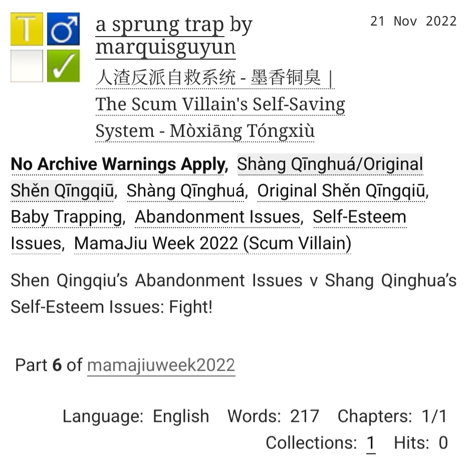 And for #MamaJiuWeek2022 Day 6 - Baby Trapping we have Jiuplane!

archiveofourown.org/works/43189062