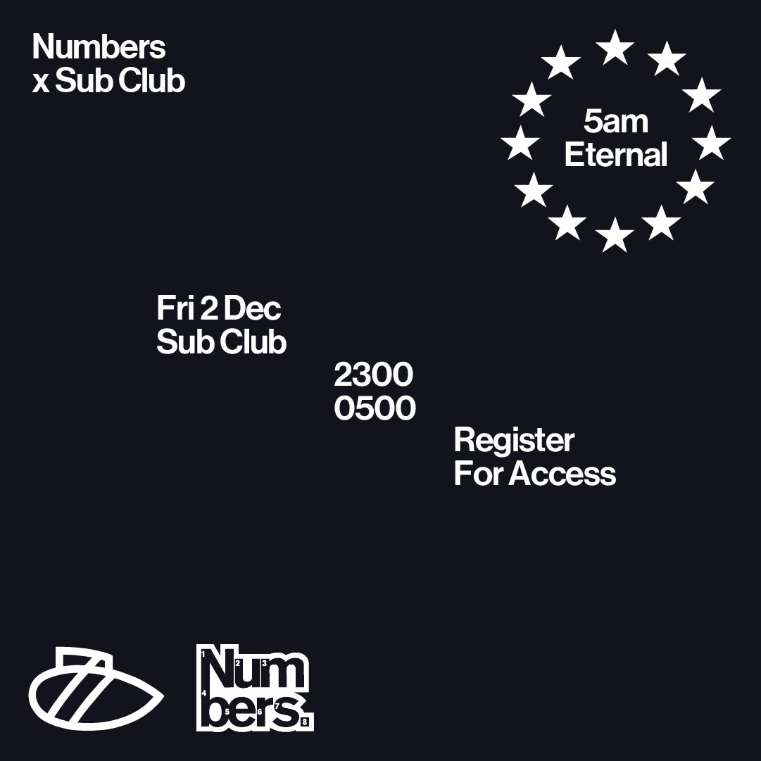 Back In Real Life. Fri 2 Dec. @numbers x @SubClub. Register for advance access >>> glasgow.nmbrs.net