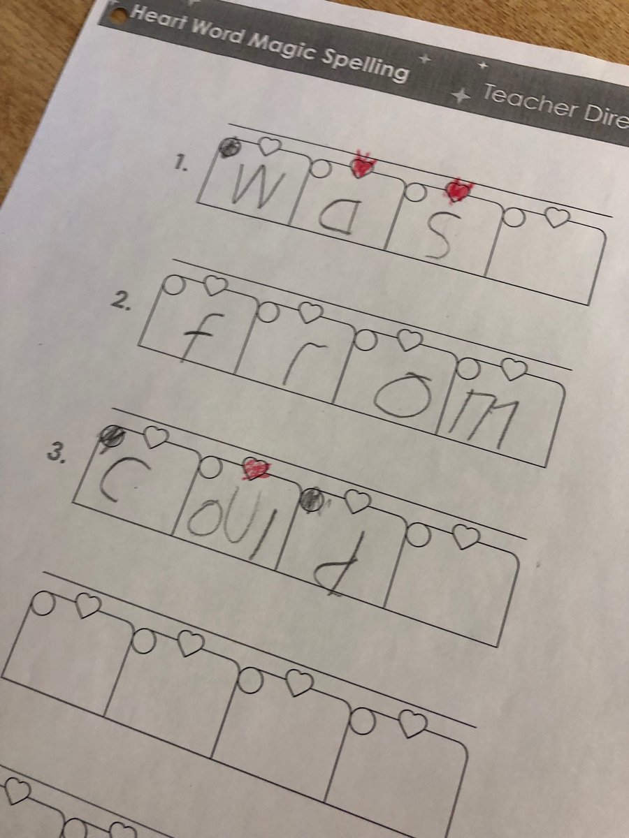 Learning about heart words. Identifying the tricky parts of words #heartwordmagic #gradeone