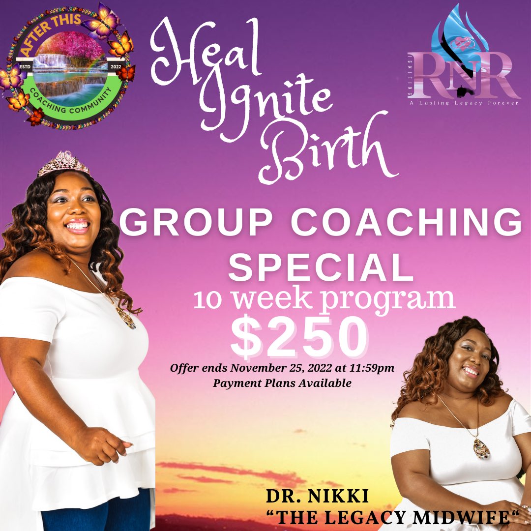 You don’t want to miss this! The After This Group Coaching Experience has a limited timed special! $250 for a 10 week program — where else can you get that!  
forms.gle/ymptbxF9xrt2kJ…
#rnrlegacy #AfterThisGroupCoachingExperience #Healing #Igniting #Birthing #specialoffer
