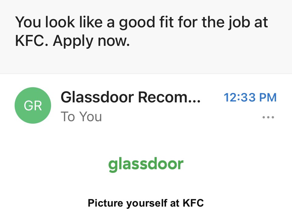 Might need to tighten up that algorithm, Glassdoor!