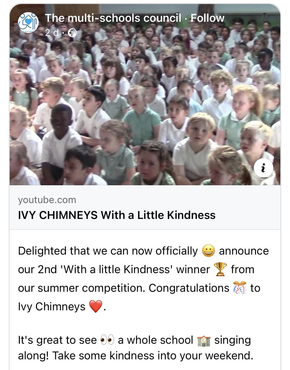 Well done children! Your gorgeous singing and Makaton signing won the Multi-Schools Council’s ‘With a Little Kindness’ competition this summer 💚 We’re lucky to have a MSC pupil ambassador here too 💪🏻#multischoolscouncil #SEND