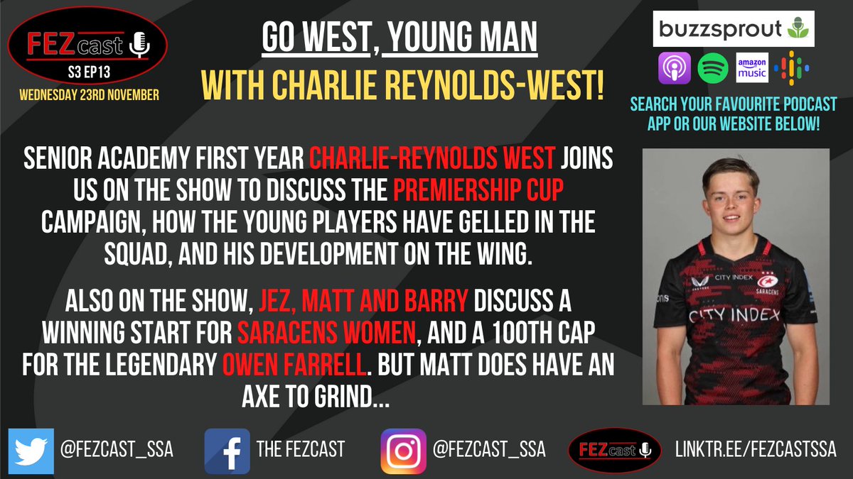 On this week's show, the old gits are joined by fresh-faced <a href="/charliewest_/">Charlie Reynolds-West</a> to discuss the prem cup campaign and joining the squad as a young player.

We also cover a big day at Twickenham for 100 cap wonder Owen Farrell - alongside everyone's favourite Rassie-induced topic...