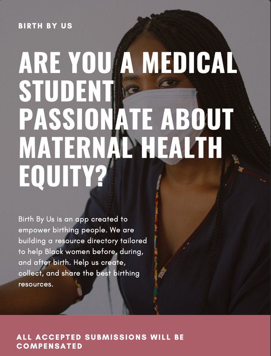 birthbyus's tweet photo. Hi!! We are looking for medical students for a paid opportunity to help create, collect, and share the best birthing resources!  

If you’re interested please fill out this quick survey: https://t.co/ReEmDnZ3iN

#MedTwitter #maternalhealth #obgyntwitter #obgyn https://t.co/pDju3D8nPy