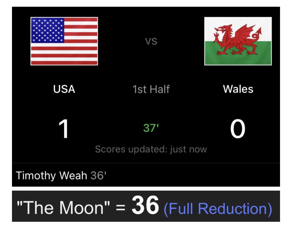 Decoding Oz on Twitter: "36th minute goal on Moon Day with 54 minutes 