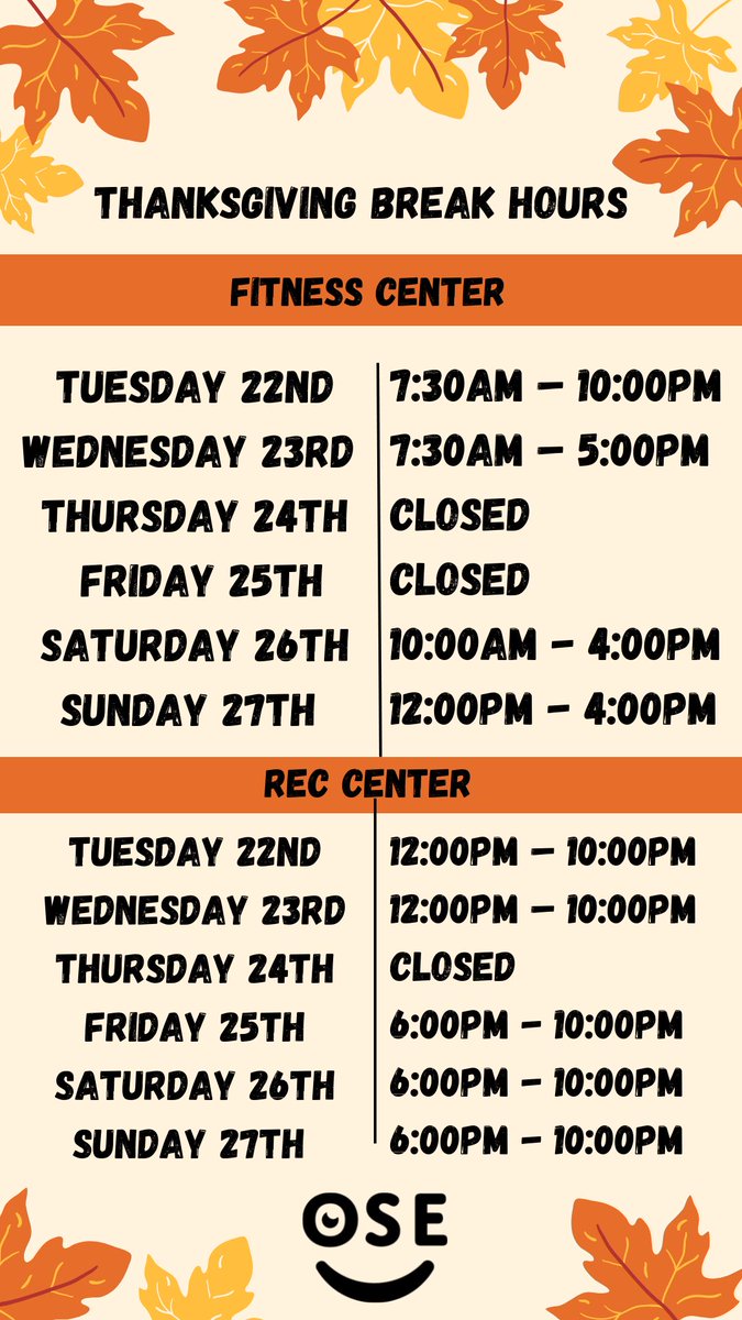 IndianaTech_Int's tweet image. Thanksgiving Break Hours
