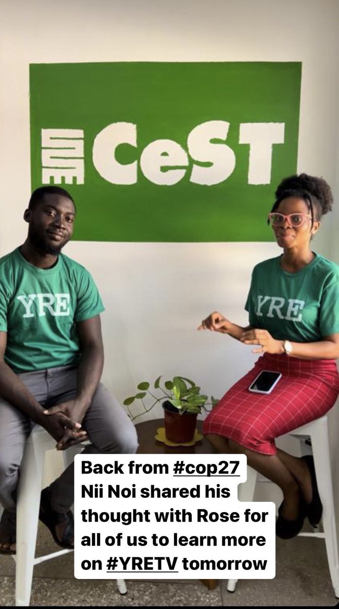 Stay tuned for tomorrows fresh interview with <a href="/TheNoiOmaboe/">Noi Omaboe🌍</a> by @Rosemary_Balami on his post #COP27 reflection on #YRETV