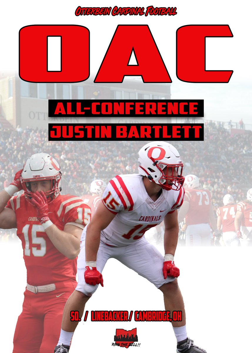 All-OAC
Sophomore Justin Bartlett
1x honors ranking 5th in Conference with
88 total tackles, 11 TFLs, and 3 Sacks
