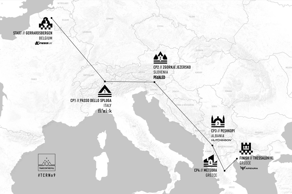 #TCRNo9 is here. transcontinental.cc/tcrno9-2023. Starting once again on Flandrien cobbles, this year’s route guides our intrepid, self-supported riders south and east; across Alpine passes, through sheer gorges and along ancient roads, finally coming to rest on the edge of Europe...