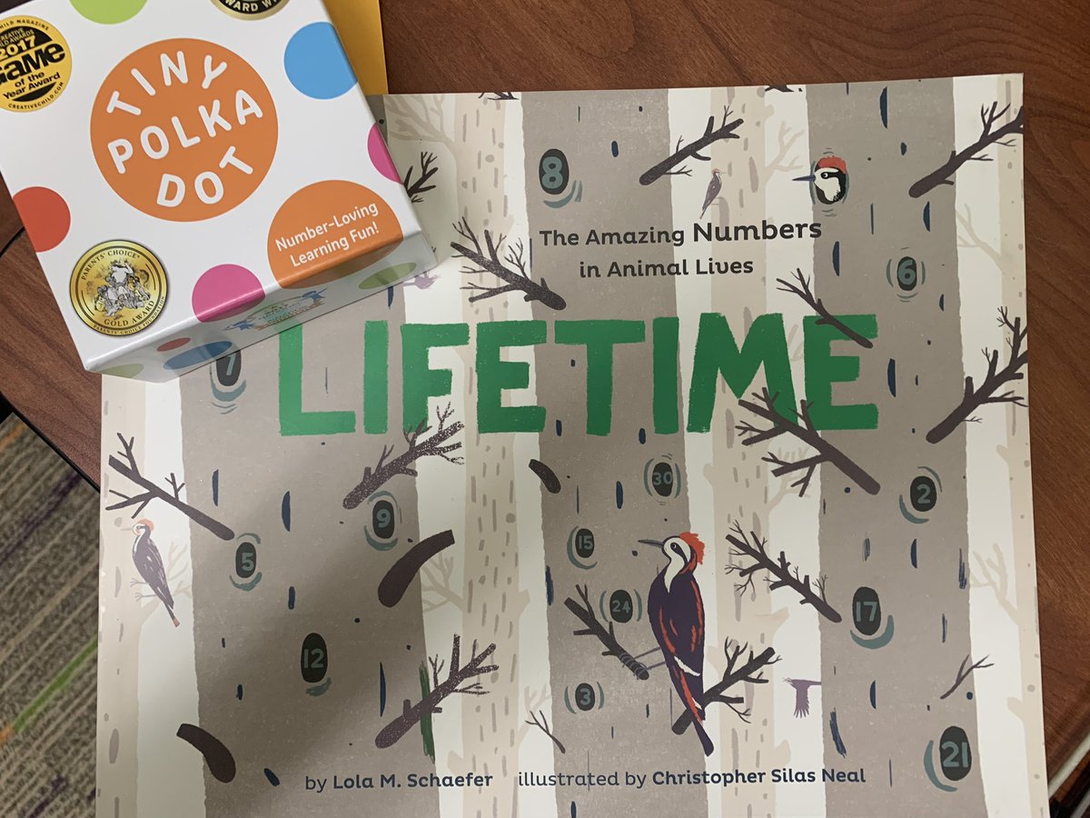 HoyLibrarian's tweet photo. “Math gives you answers you can’t find any other way!” @LolaMSchaefer tells @LkwdGrant students through her book Lifetime. Math books and math games go together perfectly! @MathforLove https://t.co/JPmhCBgxJZ