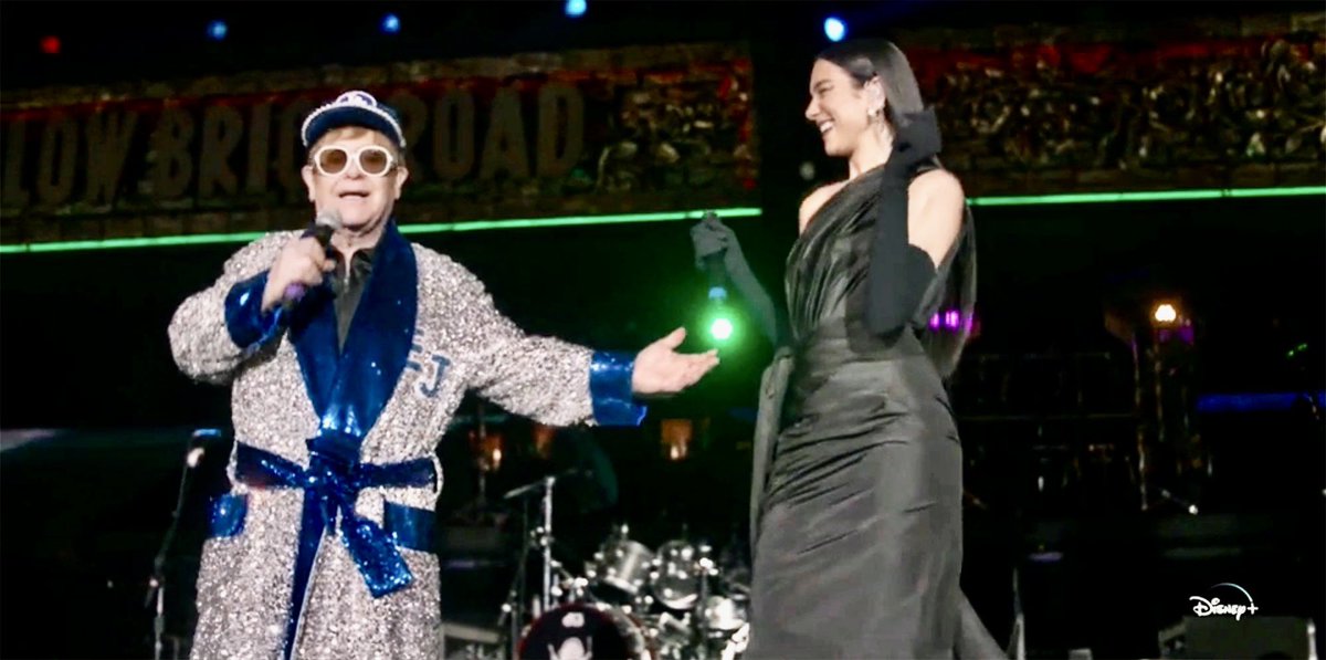 georgesatsidis's tweet photo. Elton John- Dua Lipa together on stage in LA @DisneyPlus @eltonjohn https://t.co/baLkkWfruf https://t.co/4AkF8D2ulc