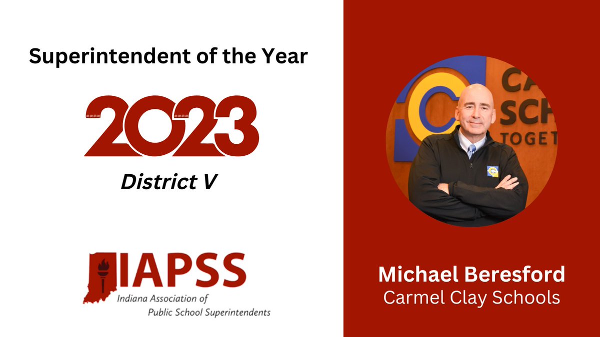 Congratulations to Dr. Michael Beresford, Superintendent of <a href="/myccs/">myccs</a>, for being named IAPSS District V Superintendent of the Year! #LeadIAPSS