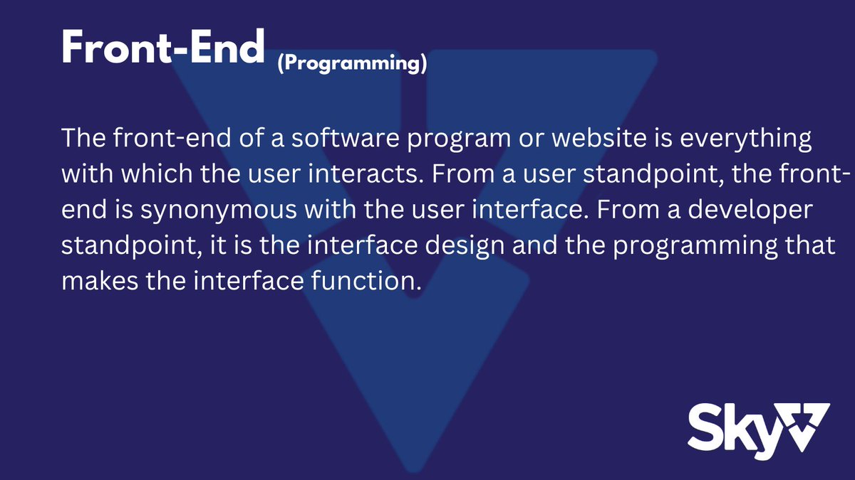 SkyVlearn's tweet photo. Every day we stare at the result of front-end programming. While reading this very tweet, you are subject to Elon's much smaller Twitter team's front-end programmers.  

... https://t.co/FRjRfItVGO