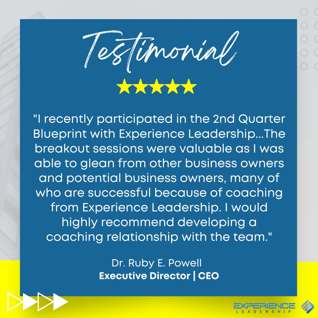 experiencelead's tweet photo. Make sure you hit your business goals this year and get a plan for your next 90-days of business success. If you're still unsure if the Blueprint is right for you, check out what Dr. Ruby E. Powell said about it!

Early Registration Ends Friday! Click 👉 https://t.co/GiWajM0u6T https://t.co/3b44UjFKQa