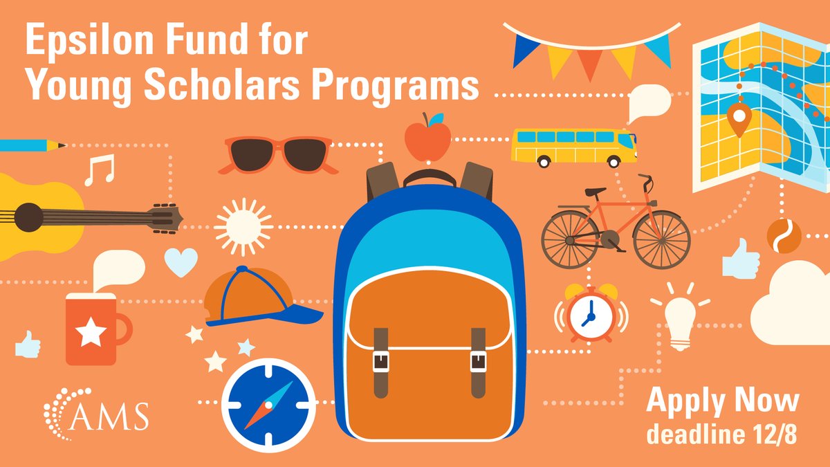 The deadline for the Epsilon Fund for Young Scholars Programs approaches! Math Camp directors: Apply by 12/8/22 for grants of up to US $15,000 for math camps in the US working with mathematically talented high school students. Apply here: ow.ly/V7Lh50LxxeH