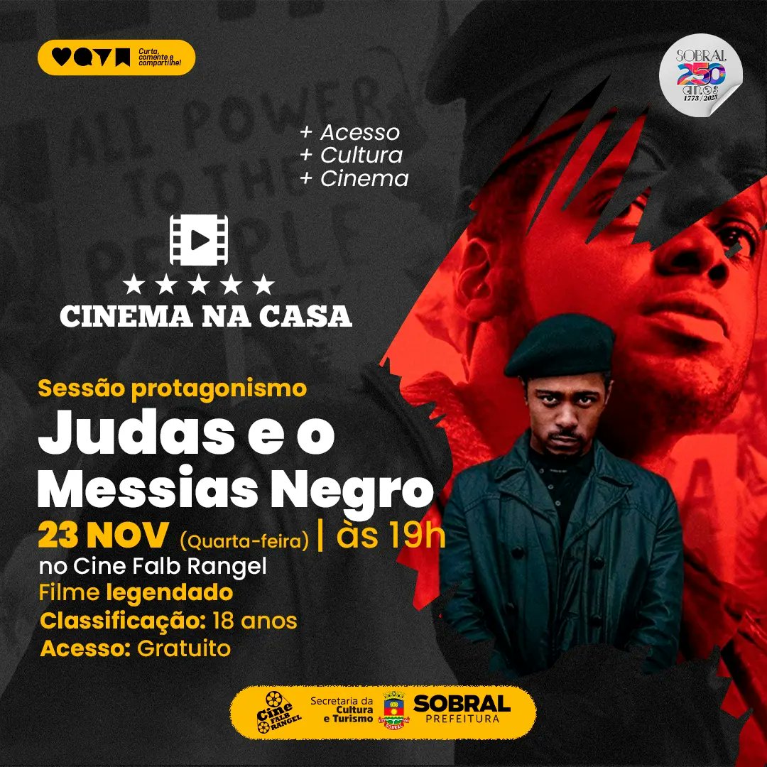 ecoasobral's tweet photo. EM CARTAZ | O Cinema na Casa apresenta “Judas e o Messias Negro” 📽

#cinema #audiovisual #acesso #casadacultura #cinemanacasa #sobral #prefeituradesobral #secultsobral #drama #filme #judaseomessiasnegro https://t.co/FgZC3IsSR6