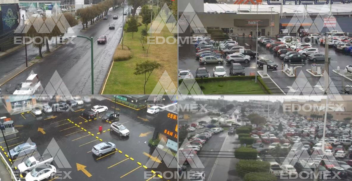C5Edomex's tweet photo. #TómaloEnCuenta ⚠️ || Mediante las cámaras 🎥 del
@C5Edomex se observa: #LluviaModerada ⛈️ en #Metepec, #Toluca y #SantiagoTianguistenco. Elementos de la @SS_Edomex🚔 mantienen el monitoreo constante en las zonas. #ExtremaPrecauciones 🔴
#EvitaDistracciones 📵 https://t.co/57HgTWkrls
