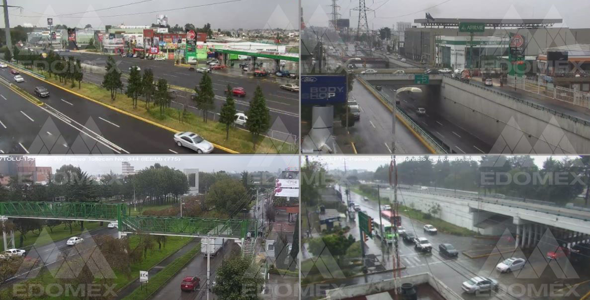 C5Edomex's tweet photo. #TómaloEnCuenta ⚠️ || Mediante las cámaras 🎥 del
@C5Edomex se observa: #LluviaModerada ⛈️ en #Metepec, #Toluca y #SantiagoTianguistenco. Elementos de la @SS_Edomex🚔 mantienen el monitoreo constante en las zonas. #ExtremaPrecauciones 🔴
#EvitaDistracciones 📵 https://t.co/57HgTWkrls