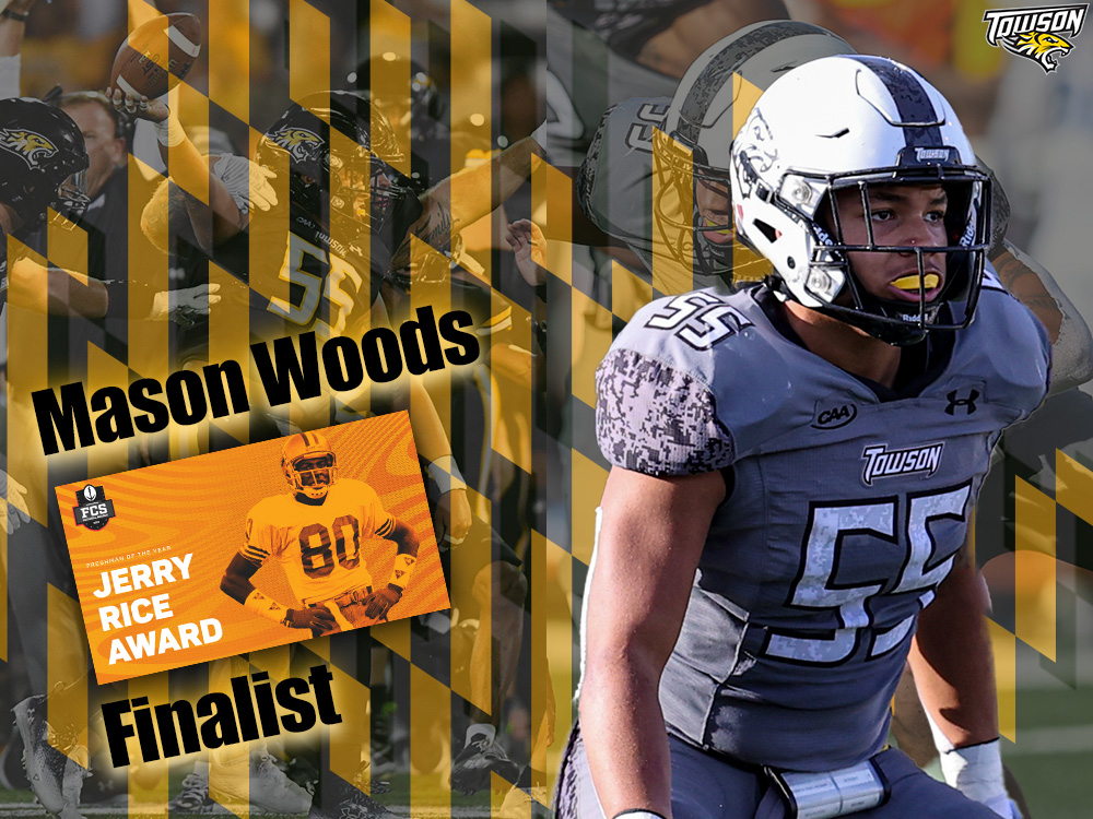 Congratulations to Mason Woods, named one of 25 finalists for the Jerry Rice Award for best freshman in FCS football. 📰- towsontigers.com/news/2022/11/2… #GohTigers | #UnitedWeRoar | #NCAAFCS
