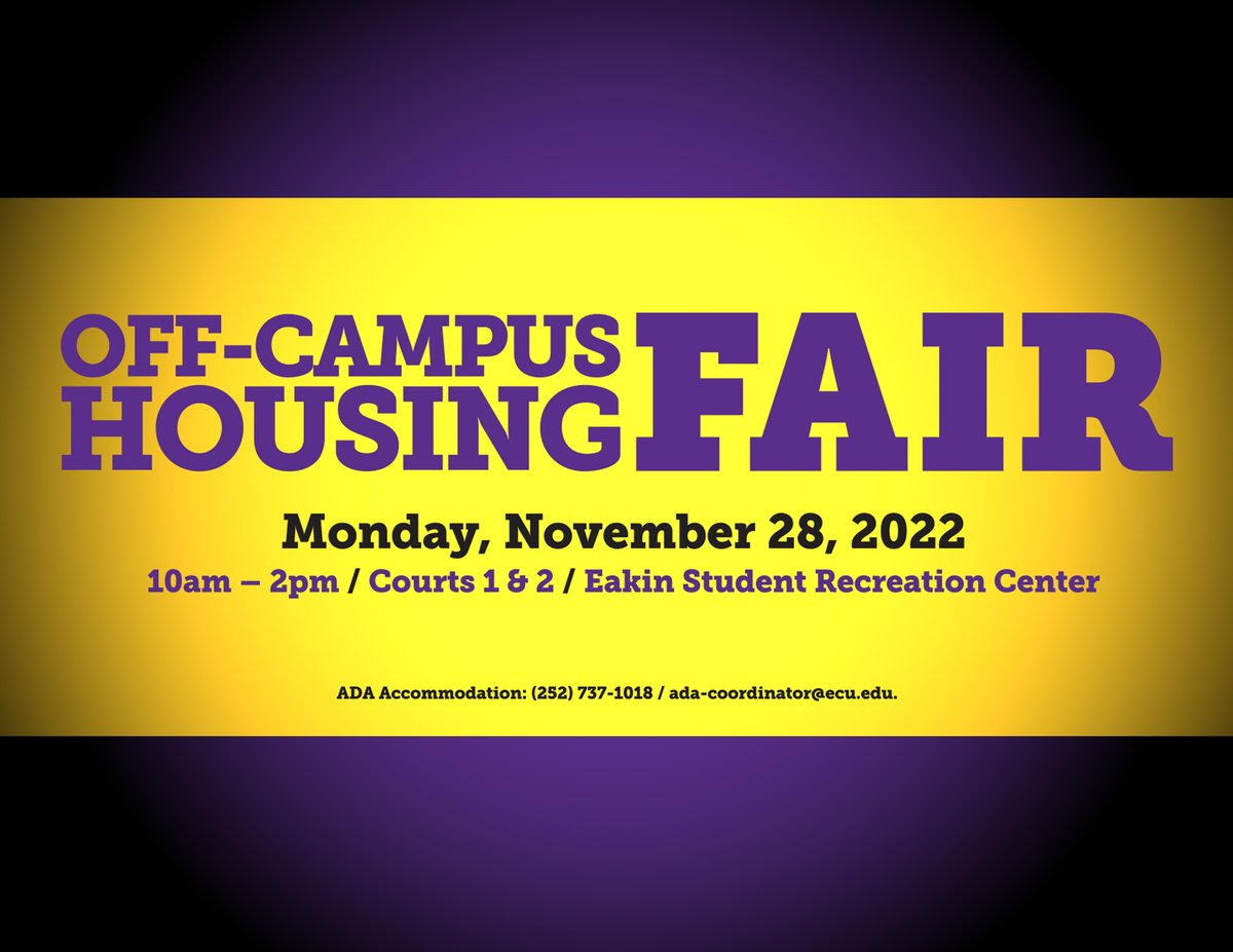 HOUSING FAIR NEXT MONDAY! Please visit the OCSS website for more details. #ocss #ecu_ocss #offcampusliving