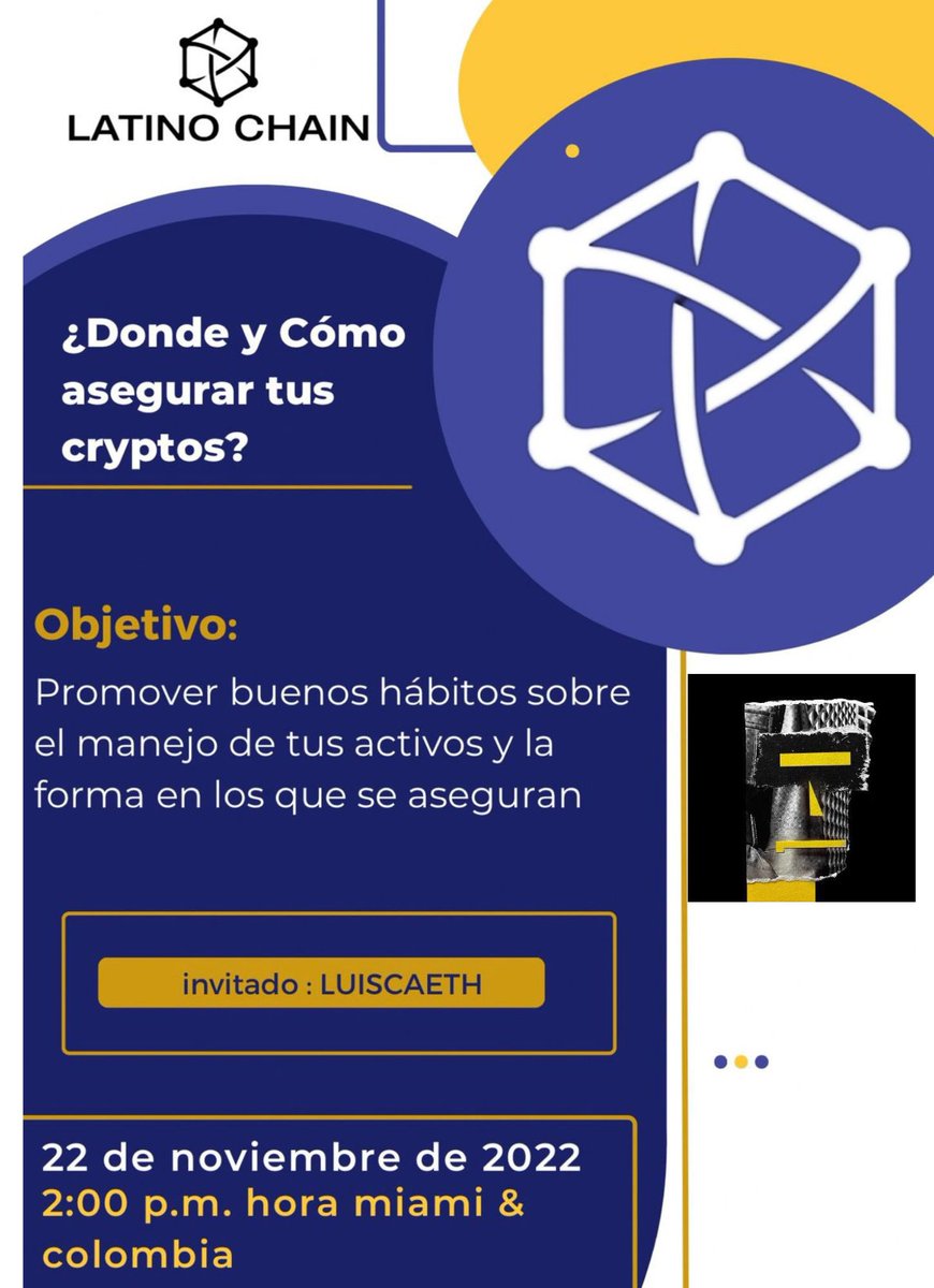 💰Invitamos a nuestro Spaces Tecnológico “COMO Y DONDE ASEGURAR TUS CRYPTO”con nuestro Invitado especial <a href="/LuiscaEth/">Luisca.Eth</a> 

Programa tu Recordatorio aquí👇🏼

x.com/i/spaces/1jMKg…