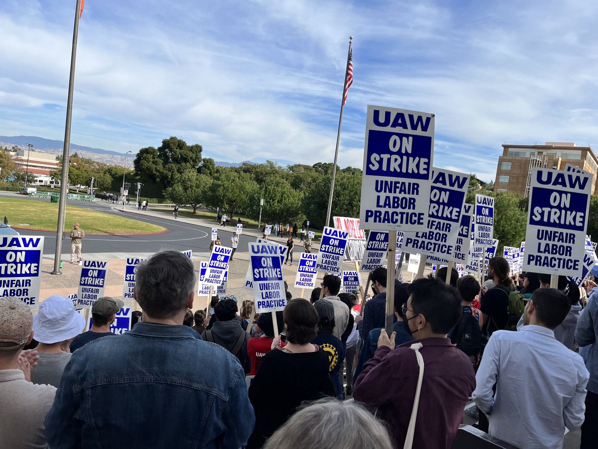 mike_yassa's tweet photo. Faculty rally ⁦@UCIrvine⁩ in solidarity with striking students and postdocs. Join us at the flagpole at Aldrich hall. #uconstrike #fairucnow #uawonstrike https://t.co/vXekMexWKU