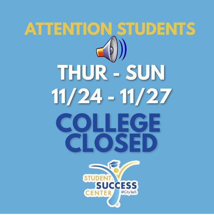 #CityTech #CUNY #NYCCollegeOfTechnology #ThanksgivingWeek