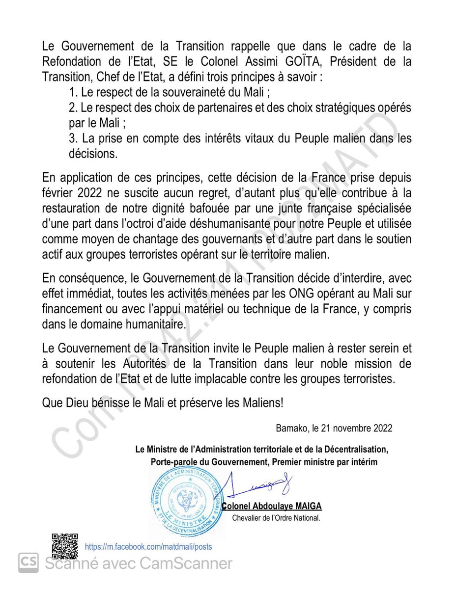 Ministère des Affaires étrangères du Mali tweet media