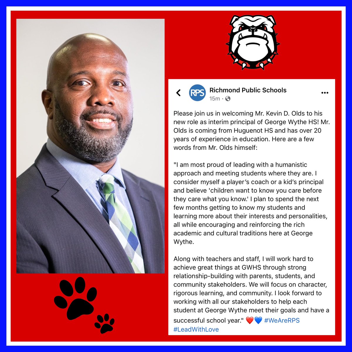 Tisha Erby (@tishaerby) on Twitter photo Big congratulations to <a href="/KevinOlds7/">Kevin Olds</a> omg <a href="/BulldogNationGW/">George Wythe High School</a> is very lucky to have you! ❤️🤍💙🐶 #BulldogsStrong #LeadWithLove #CareWithLove Thank you for everything here at <a href="/GoFalconsHHS/">Huguenot High School</a> we gonna miss you!! #Always #FalconsDog you are both now!!! 💚💛💙❤️ congrats! 🎊 <a href="/RPS_Schools/">Richmond Public Schools</a> Big congratulations to <a href="/KevinOlds7/">Kevin Olds</a> omg <a href="/BulldogNationGW/">George Wythe High School</a> is very lucky to have you! ❤️🤍💙🐶 #BulldogsStrong #LeadWithLove #CareWithLove Thank you for everything here at <a href="/GoFalconsHHS/">Huguenot High School</a> we gonna miss you!! #Always #FalconsDog you are both now!!! 💚💛💙❤️ congrats! 🎊 <a href="/RPS_Schools/">Richmond Public Schools</a>