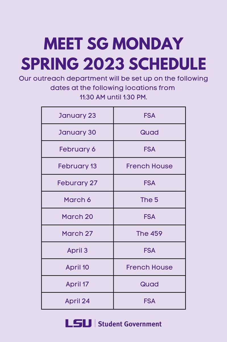 LSU Student Government tweet media