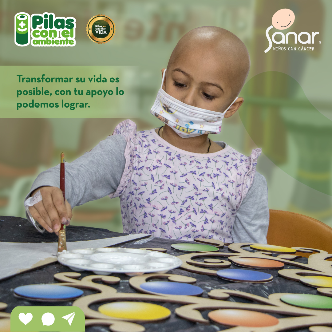 PilasColombia's tweet photo. Sabías que… llevando tus pilas usadas a nuestros contenedores alegras la vida de niños, niñas y adolescentes de la Fundación Sanar diagnosticados con cáncer. 👶👧🧒

📍🔋 Ubica nuestros puntos de recolección aquí 👉 https://t.co/tGZrkAEnfl https://t.co/YXtu2LaIG9