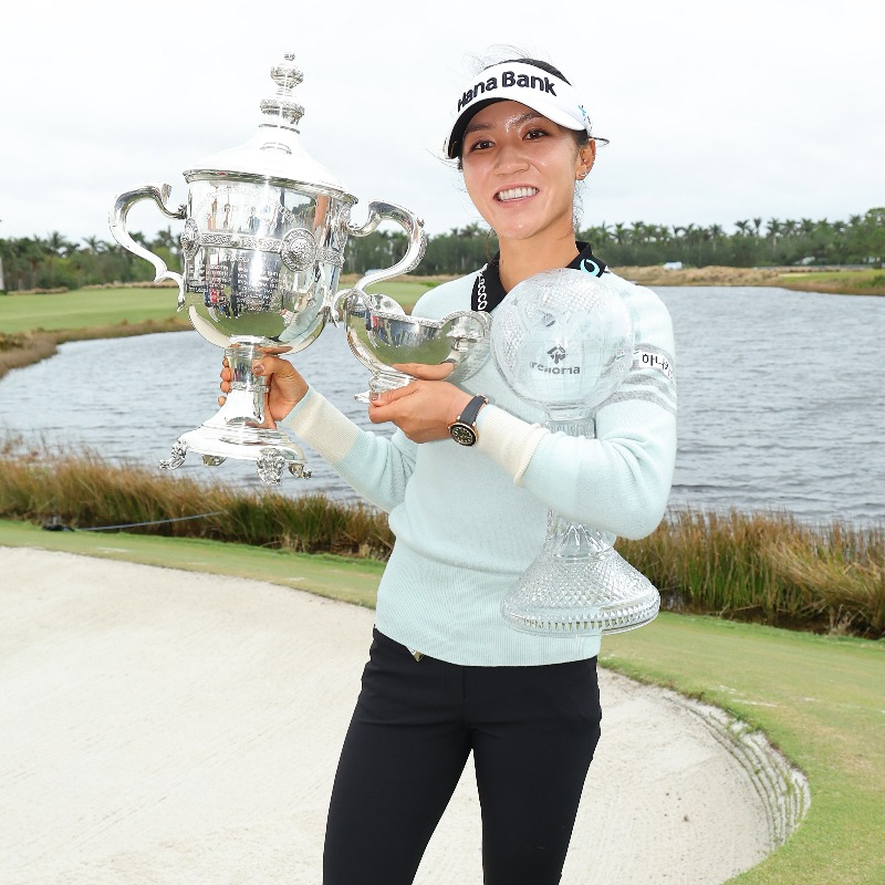 LPGA's tweet photo. Lydia Ko, Atthaya Thitikul, @minjeegolf, @ingeechun_dumbo ✨

Here's a recap of who's bringing home hardware after the @CMEGroupLPGA &amp; @ROLEX LPGA Awards 🏆

STORY ⬇ https://t.co/5FUaEXmYQG