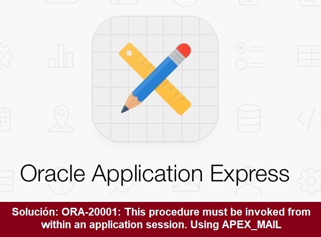 emmagr77's tweet photo. Solución: ORA-20001: This procedure must be invoked from within an application session. Using APEX_MAIL – Oracle APEX
https://t.co/6HwbWpoIta
#ora20001 #orclapex #oraclemax https://t.co/tXTZBJWqpv