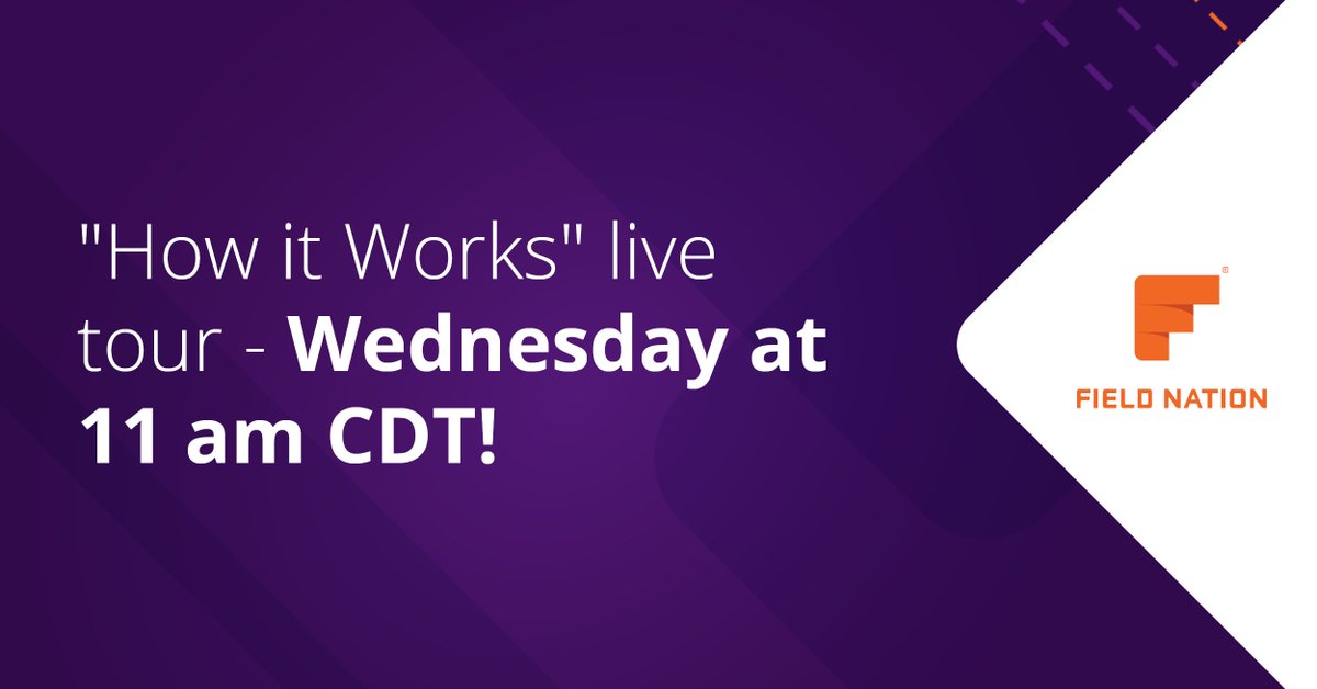 Be sure to join Ted Schirck this Wednesday as he walks you through the Field Nation platform and shows you how it works. There's still time to save your spot: fieldnation.com/resources/how-…