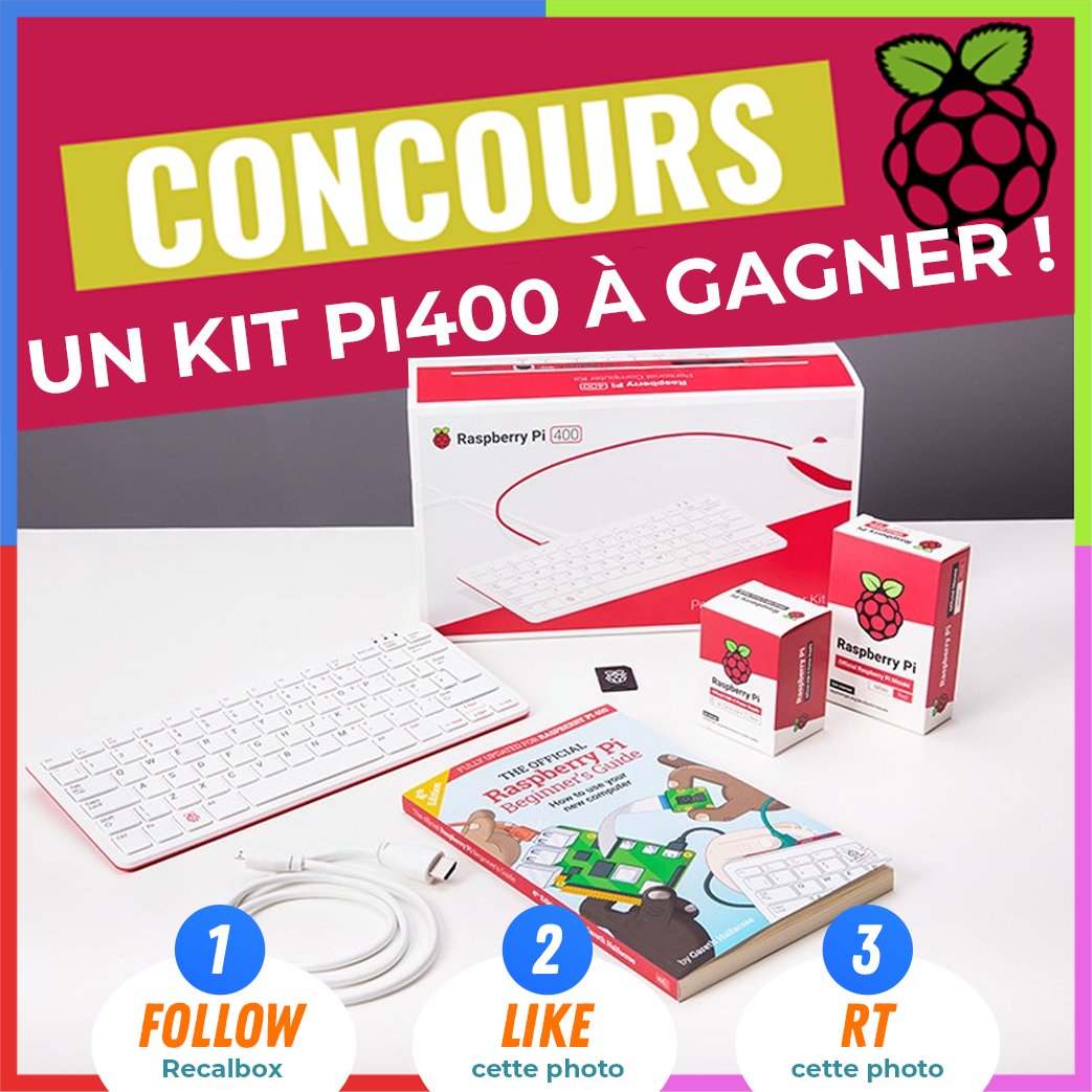 Recalbox 🎮👾 (@recalbox) on Twitter photo 🎁CONCOURS🎁
Pour fêter les presque 13.000 followers sur Twitch, on vous offre VOTRE KIT RASPBERRY PI 400 COMPLET EN AZERTY ! 😍🚀🔥
POUR JOUER 🇫🇷 :
✅1- FOLLOW <a href="/recalbox/">Recalbox 🎮👾</a>
✅2- LIKE & RT ce post
✅3- 🤞 (et rejoins-nous sur Twitch! ==> twitch.tv/recalbox)
BONNE CHANCE!🤞😀🍀 🎁CONCOURS🎁
Pour fêter les presque 13.000 followers sur Twitch, on vous offre VOTRE KIT RASPBERRY PI 400 COMPLET EN AZERTY ! 😍🚀🔥
POUR JOUER 🇫🇷 :
✅1- FOLLOW <a href="/recalbox/">Recalbox 🎮👾</a>
✅2- LIKE & RT ce post
✅3- 🤞 (et rejoins-nous sur Twitch! ==> twitch.tv/recalbox)
BONNE CHANCE!🤞😀🍀