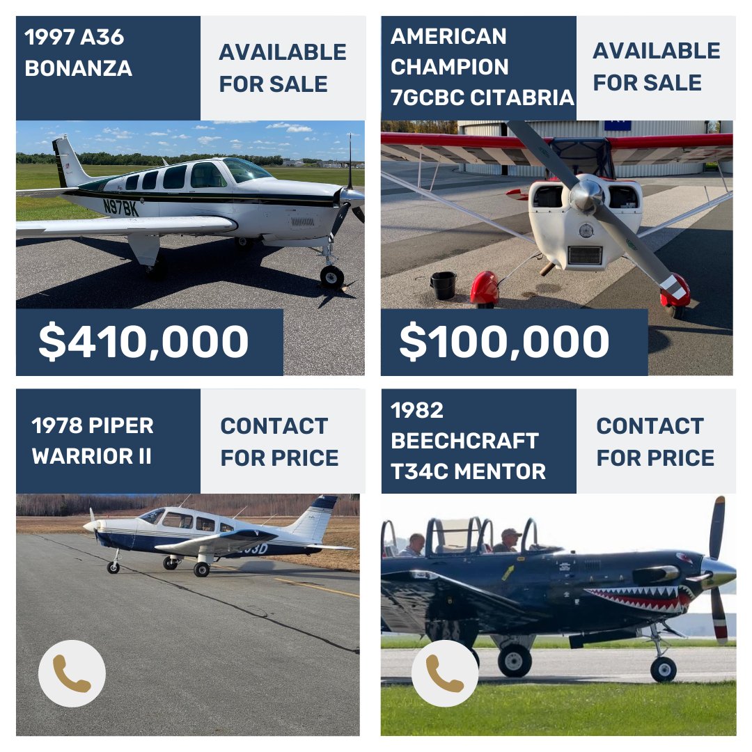 AVweb's tweet photo. Featured aircraft listing on Avweb classifieds
1997 A36 Bonanza - https://t.co/wgXXEjCw3E
American Champion 7GCBC Citabria - https://t.co/U2SyIoC8Cu
1978 Piper Warrior II - https://t.co/1GjRckuhJe
1982 Beechcraft T34C Mentor - https://t.co/t0Ftt8Vw96
#avweb #aircraftforsale https://t.co/W5uVQVwwyA