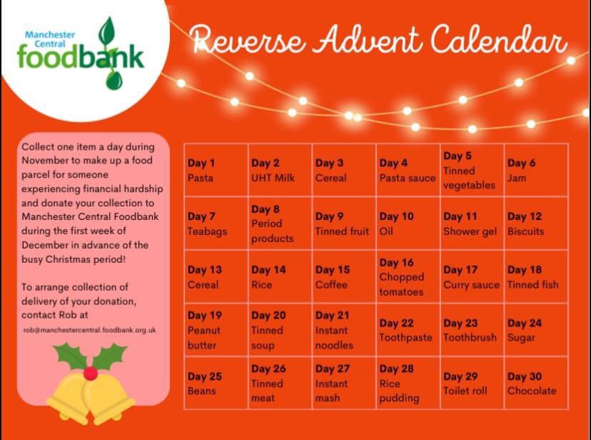 XCRobboX's tweet photo. Would you like to join the reverse advent calendar challenge? At @DT_AoMSchool our collection bank is open. Donation deadline is Wednesday 30th November. Thank you in advance! https://t.co/fbuiPQVx1t