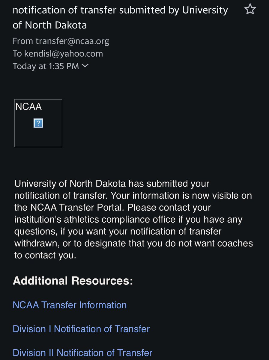 KendisLedbetter's tweet photo. I would like to thank everyone who made my time at the University of North Dakota possible! Family forever! With that being said, I have entered the NCAA transfer portal, with 4 years of eligibility remaining. https://t.co/D5vUxJyy6b