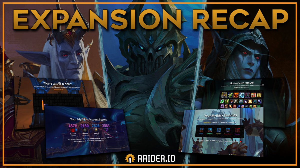 RaiderIO_WoW's tweet image. We couldn't exit the Shadowlands without one last look back, could we? 😁

RaiderIO's Shadowlands Expansion Recap is live NOW!

📜 rio.gg/SL_Recap

One last walk down memory lane before we return to Azeroth - what did you accomplish this time around?